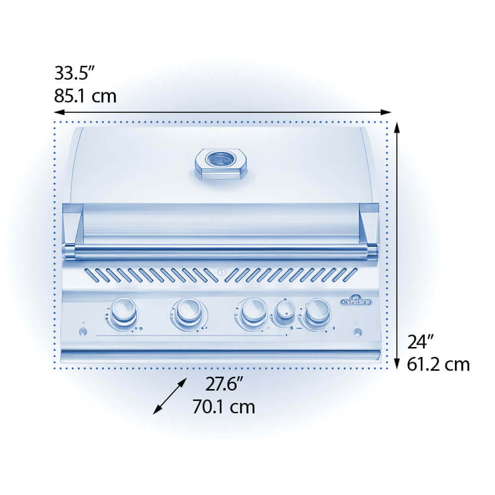 Built-In 700 Series 32" with Infrared Rear Burner Propane, Stainless Steel